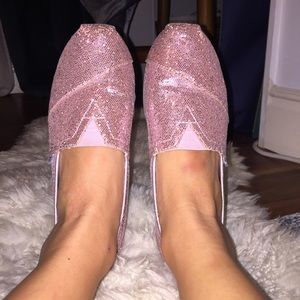 Pink Glitter Toms